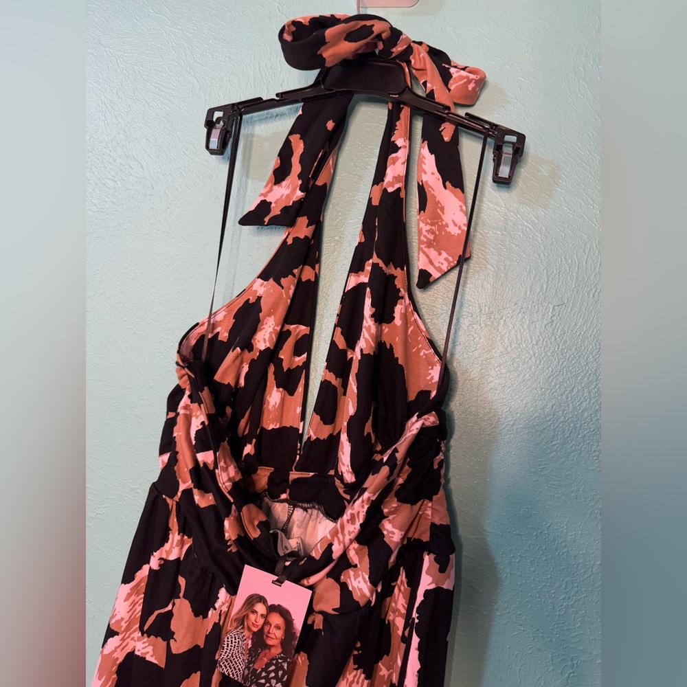 DIANE VON FURSTENBERG leopard cheetah jumpsuit halter neck - Picture 4 of 6